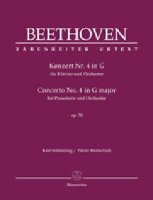 Concerto Pour piano n° 4 Op. 58 En Sol majeur - BEETHOVEN - Partition
