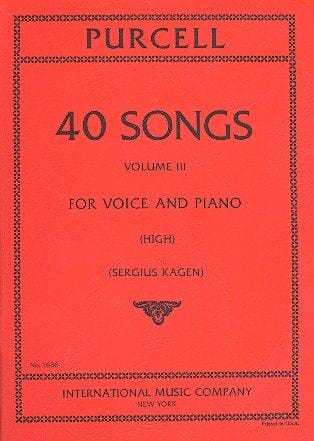 Songs Voice High Vol 3 PURCELL Partition Mélodies