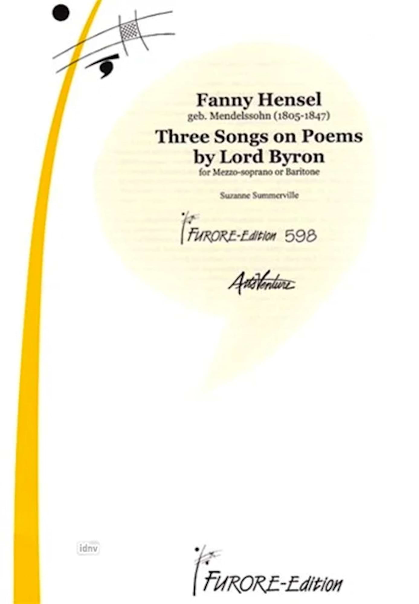 3 Songs On Poems By Lord Byron - Fanny Hensel-Mendelssohn - Partition