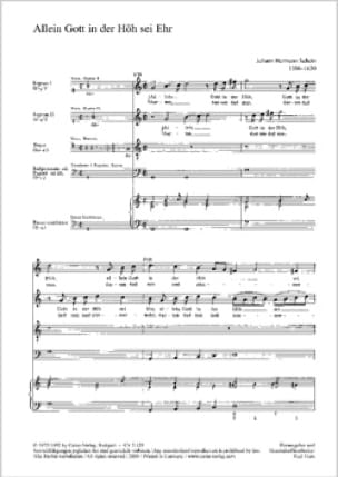 Allein Gott in der Höh sei Ehr Johann Hermann Schein Partition