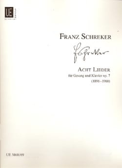 8 Lieder Op. 7 Franz Schreker Partition Mélodies