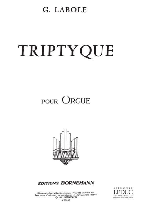 Triptyque Germaine Labole Partition Orgue