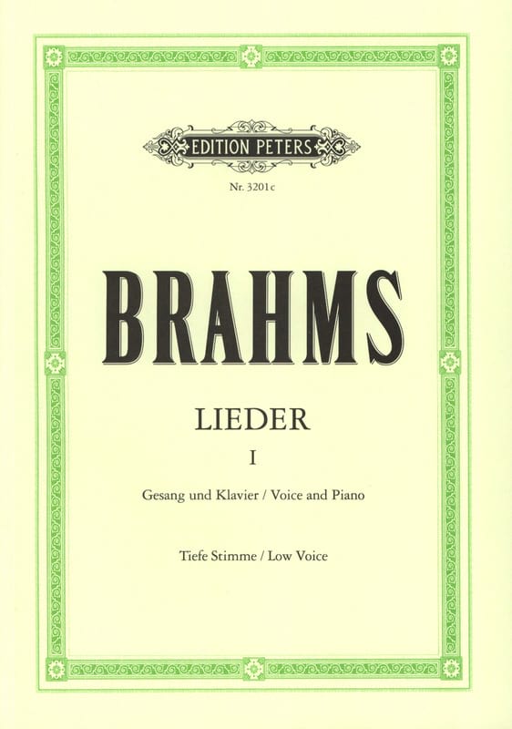 Lieder Volume 1. Voix Grave BRAHMS Partition Mélodies