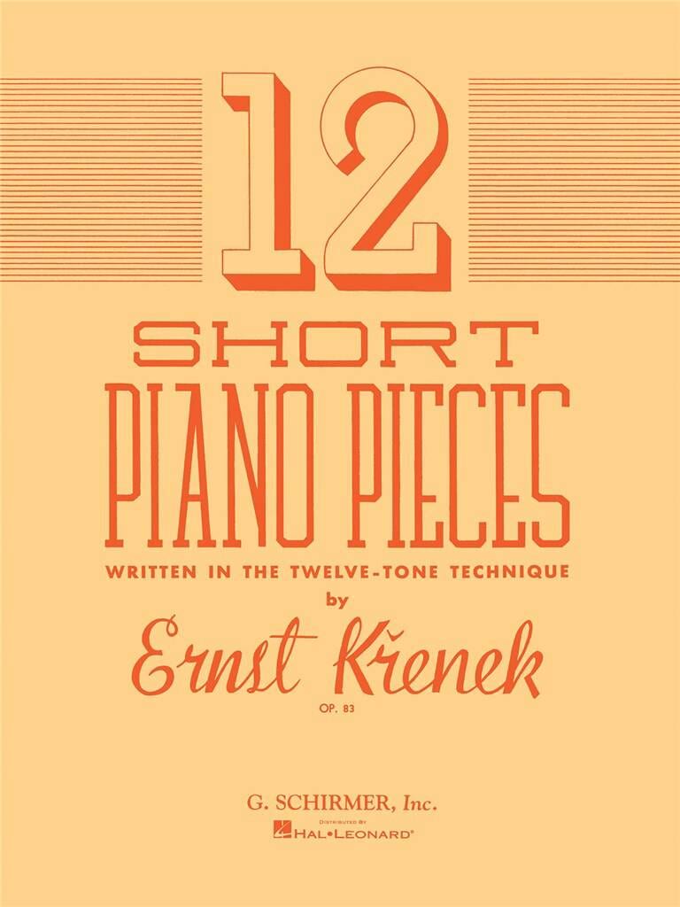 12 Short Piano Pieces Op. 83 Ernst Krenek Partition Piano