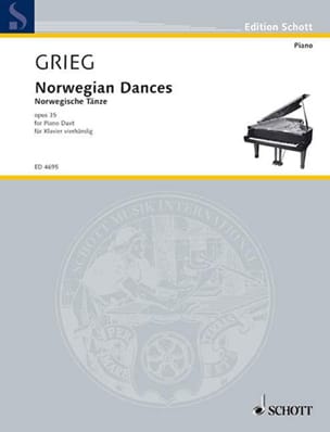 Danses Norvégiennes Opus 35. 4 Mains GRIEG Partition Piano