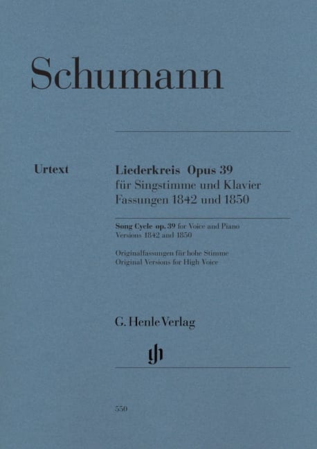Liederkreis Opus 39 - Voix Haute SCHUMANN Partition Mélodies