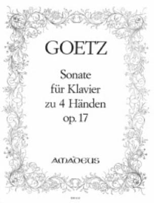 Sonate Op. 17. 4 Mains Hermann Goetz Partition Piano