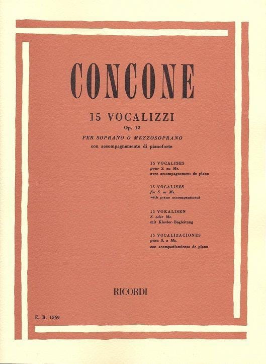 15 Vocalises Opus 12 Giuseppe Concone Partition Pédagogie