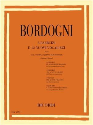 3 Exercices et 12 Nouvelles Vocalises Opus 8 - Giovanni Marco Bordogni