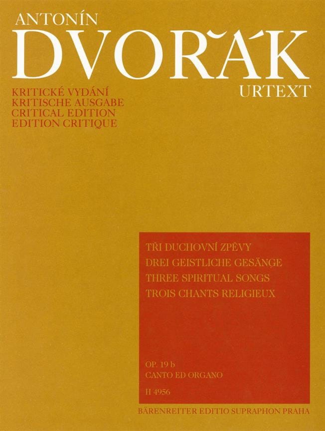 3 Chants Religieux Opus 19b DVORAK Partition Mélodies