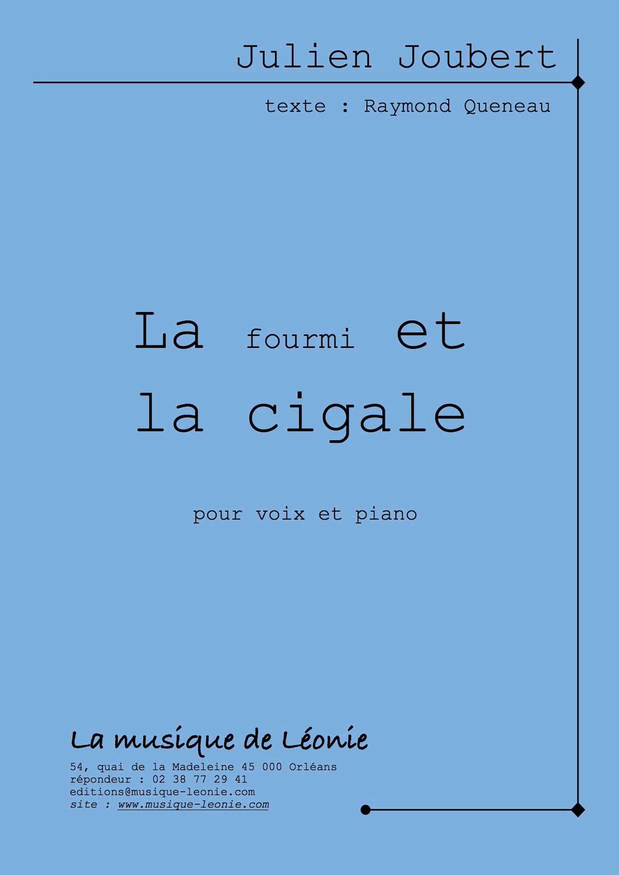 La fourmi et la cigale Julien Joubert Partition