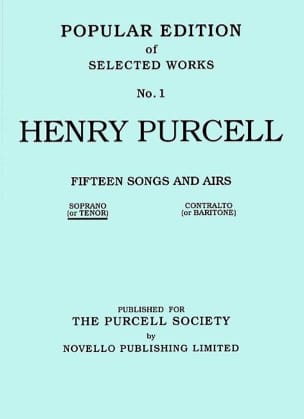 15 Songs and Airs Volume 1. Voix Haute PURCELL Partition Mélodies