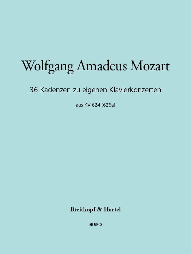 36 Original-Kadenzen KV 624 MOZART Partition Piano