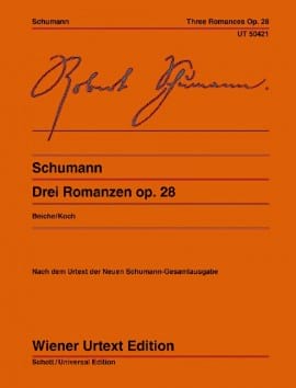 3 Romances opus 28- Piano SCHUMANN Partition Piano