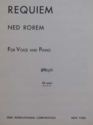 Requiem Ned Rorem Partition Mélodies