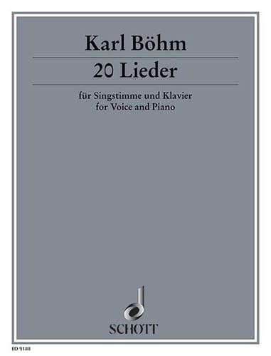 20 Lieder Böhm Partition Mélodies