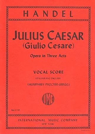 Giulio Cesare In Egitto. HWV 17 HAENDEL Partition Opéras