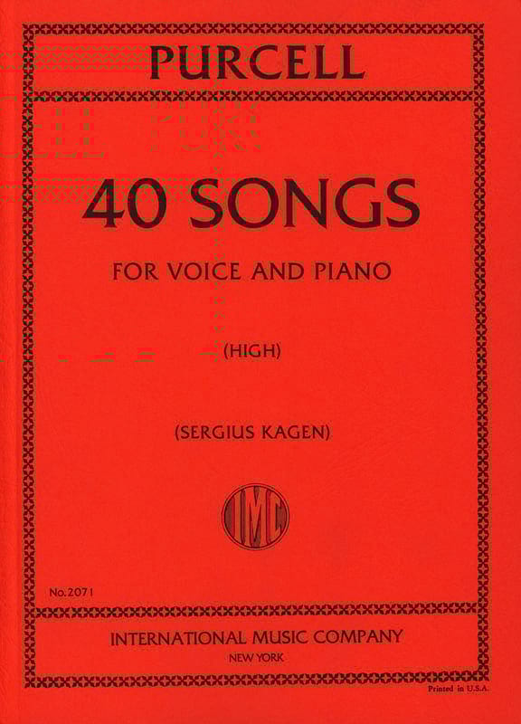 40 Songs. Voix Haute PURCELL Partition Mélodies