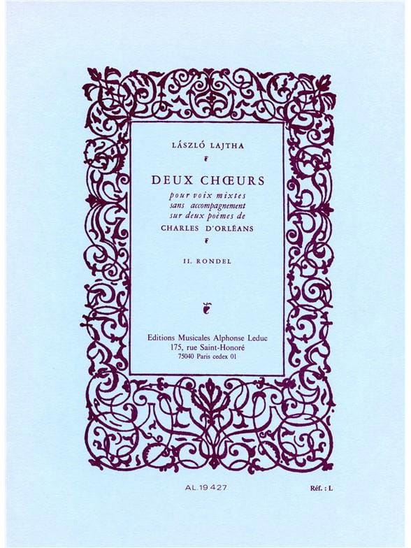 Rondel Op. 23-2 Lajtha Partition Chœur
