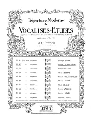 Vocalise Etude CANTELOUBE Partition Pédagogie