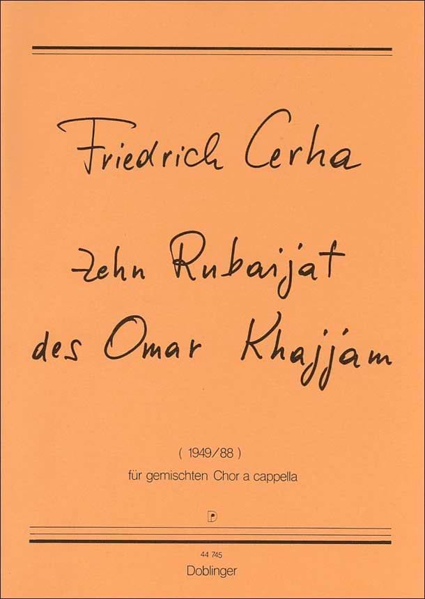 10 Rubaijat des Omar Khajjam Friedrich Cerha Partition Chœur